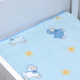 Cobertor de Berço Jolitex Pelo Alto Carneirinhos Azul