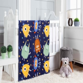 Cobertor de Berço King Etruria Flannel Kids Monstros 110x150