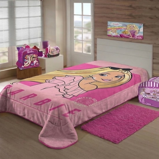 Cobertor Juvenil Raschel Barbie Estilo Jolitex Ternille