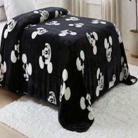 Cobertor Juvenil Raschel Mickey Black Jolitex Ternille