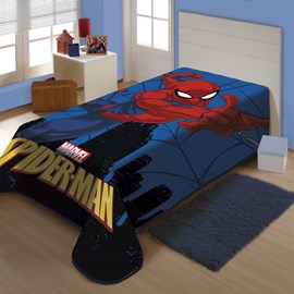 Cobertor Juvenil Raschel Spider-Man Cidade Jolitex Ternille