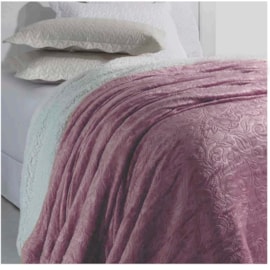 Cobertor Soft Flannel /Sherpa Queen Vermont Rozac Rose Cobertor Soft Flannel /Sherpa Queen Vermont Rozac Rose