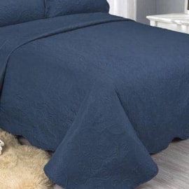 Cobre Leito Casal Camesa Barroque Azul Marinho 3 Peças Cobre Leito Casal Camesa Barroque Azul Marinho 3 Peças