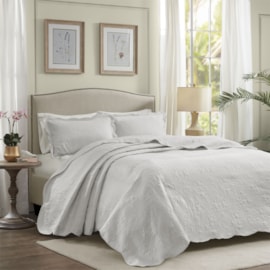 Cobre Leito Casal Color Art Milão Arabesque Branco 150 Fios Corttex