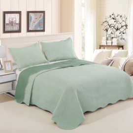 Cobre Leito Casal Realce Ultrasonic Verde - 3 peças Cobre Leito Casal Realce Ultrasonic Verde - 3 peças