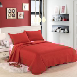 Cobre Leito Casal Realce Ultrasonic Vermelha- 3 peças Cobre Leito Casal Realce Ultrasonic Vermelha- 3 peças