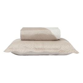 Cobre leito Casal Ultrasonic Duda Caqui Dupla-Face 3 peças Cobre leito Casal Ultrasonic Duda Caqui Dupla-Face 3 peças