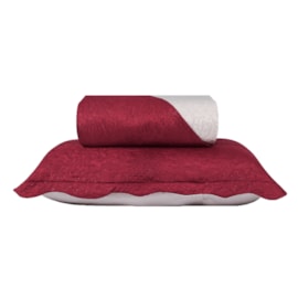Cobre leito Casal Ultrasonic Isadora Vermelho Dupla-Face 3 peças Cobre leito Casal Ultrasonic Isadora Vermelho Dupla-Face 3 peças
