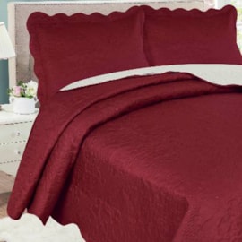 Cobre leito Casal Ultrasonic Isadora Vermelho Dupla-Face  3 peças Cobre leito Casal Ultrasonic Isadora Vermelho Dupla-Face  3 peças