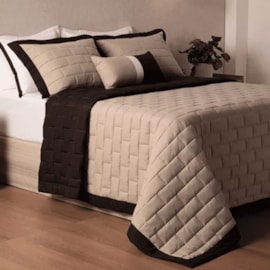 Cobre Leito Dupla Face Filetto Queen Lavive Bege/Preto 4 Pçs Cobre Leito Dupla Face Filetto Queen Lavive Bege/Preto 4 Pçs