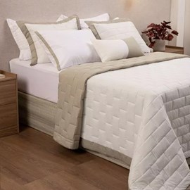 Cobre Leito Dupla Face Filetto Queen Lavive Palha/Bege 4 Pçs Cobre Leito Dupla Face Filetto Queen Lavive Palha/Bege 4 Pçs