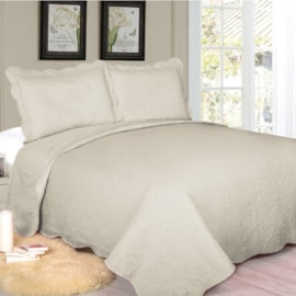 Cobre Leito Queen Camesa Arabesque Bege 3 Peças Cobre Leito Queen Camesa Arabesque Bege 3 Peças