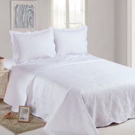 Cobre Leito Queen Camesa Trapunto Branco 3 Peças Cobre Leito Queen Camesa Trapunto Branco 3 Peças