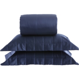Cobre Leito Queen Kacyumara Square Marinho 300 Fios 3Pçs Cobre Leito Queen Kacyumara Square Marinho 300 Fios 3Pçs