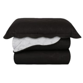 Cobre-leito Queen Ultrasonic Lara Preto Dupla-Face 3 peças Cobre-leito Queen Ultrasonic Lara Preto Dupla-Face 3 peças