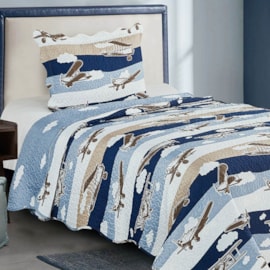 Cobre Leito Solteiro Camesa Evolution Patchwork Avião Vintage 2 Peças Cobre Leito Solteiro Camesa Evolution Patchwork Avião Vintage 2 Peças