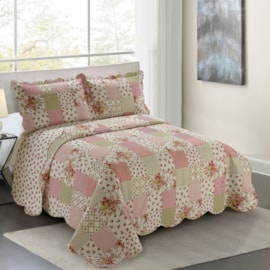 Cobre Leito Solteiro Camesa Evolution Patchwork Begonia 2 Peças