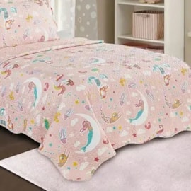 Cobre Leito Solteiro Camesa Evolution Patchwork Sereias 2 Peças Cobre Leito Solteiro Camesa Evolution Patchwork Sereias 2 Peças