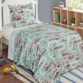 Cobre Leito Solteiro Camesa Evolution Patchwork Trilhos 2 Peças Cobre Leito Solteiro Camesa Evolution Patchwork Trilhos 2 Peças