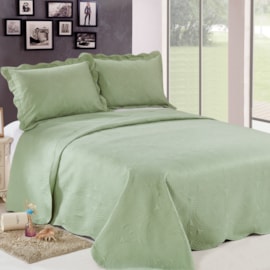 Cobre Leito Solteiro Camesa Trapunto Verde 2 Peças Cobre Leito Solteiro Camesa Trapunto Verde 2 Peças