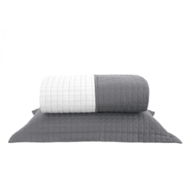 Cobre Leito Solteiro Dupla-face Lavive Plaza Gris/Branco Cobre Leito Solteiro Dupla-face Lavive Plaza Gris/Branco