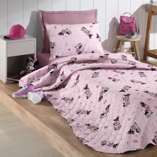 Cobre Leito Solteiro Hedrons Disney Minnie Dance 1,60 x 2,35 ( Não Acompanha Porta Travesseiro)