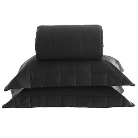 Cobre Leito Solteiro Kacyumara Square Preto 300 Fios 3 Pçs Cobre Leito Solteiro Kacyumara Square Preto 300 Fios 3 Pçs