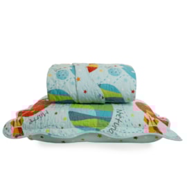 Colcha Boutis Infantil Santista Espacial 2 peças Colcha Boutis Infantil Santista Espacial 2 peças