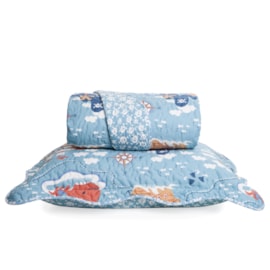 Colcha Boutis Infantil Santista Pirata 2 peças Colcha Boutis Infantil Santista Pirata 2 peças