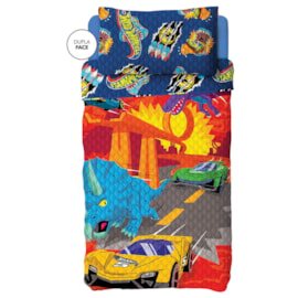 Colcha Boutis Solteiro Infantil Hot Wheels Lepper