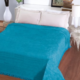Colcha Casal Chenille Canelada Jolitex Azul Turquesa Colcha Casal Chenille Canelada Jolitex Azul Turquesa