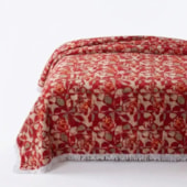 Colcha Casal Chenille Canelada Jolitex Rafaela Vermelho