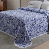 Colcha Casal Chenille Canelada Jolitex Valentina Azul