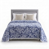 Colcha Casal Chenille Canelada Jolitex Valentina Azul