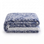Colcha Casal Chenille Canelada Jolitex Valentina Azul