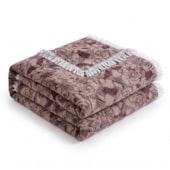 Colcha Casal Chenille Canelada Jolitex Valentina Vinho