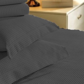Colcha Casal Piquet Teka Genova Cinza Escuro 100% Algodão Colcha Casal Piquet Teka Genova Cinza Escuro 100% Algodão