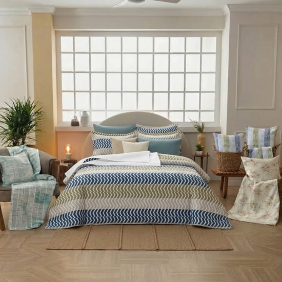 Colcha Casal Teka Allegro Vitor 2,00m x 2,30m 100% Algodão