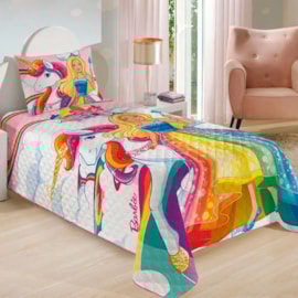Colcha Infantil Matelassê Solteiro Barbie Reinos Mágicos Lepper Colcha Infantil Matelassê Solteiro Barbie Reinos Mágicos Lepper