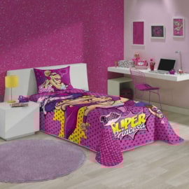 Colcha Infantil Matelassê Solteiro Barbie Super Princesas Lepper Colcha Infantil Matelassê Solteiro Barbie Super Princesas Lepper