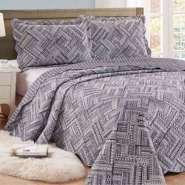 Colcha Patchwork Ultrassonic Casal Dupla-face Sultan Eddy 3 peças Colcha Patchwork Ultrassonic Casal Dupla-face Sultan Eddy 3 peças