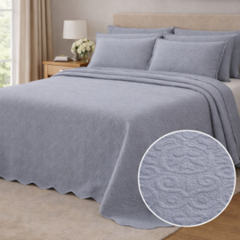 Colcha Piquet Jacquard King 100% Algodão Tognato Capela 2,80 x 2,50 Cinza