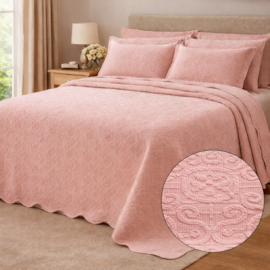 Colcha Piquet Jacquard King 100% Algodão Tognato Capela 2,80 x 2,50 Rosè