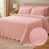 Colcha Piquet Jacquard Queen 100% Algodão Tognato Capela 2,40 x 2,60 Rosè