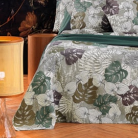 Colcha Queen Piquet Teka Genova Print Éden 100% Algodão 240x260 (Não acompanha fronha) Colcha Queen Piquet Teka Genova Print Éden 100% Algodão 240x260 (Não acompanha fronha)