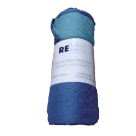 Colcha Solteiro Camesa Remix Dupla-Face Azul Colcha Solteiro Camesa Remix Dupla-Face Azul