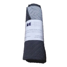 Colcha Solteiro Camesa Remix Dupla-Face Cinza Escuro Colcha Solteiro Camesa Remix Dupla-Face Cinza Escuro