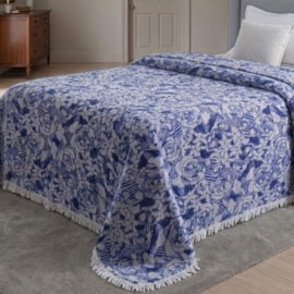 Colcha Solteiro Chenille Canelada Jolitex Valentina Azul (Não Acompanha Porta Travesseiro)