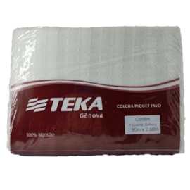 Colcha Solteiro Especial Piquet Teka Genova Branco 100% Algodão 190cm x 260cm Colcha Solteiro Especial Piquet Teka Genova Branco 100% Algodão 190cm x 260cm