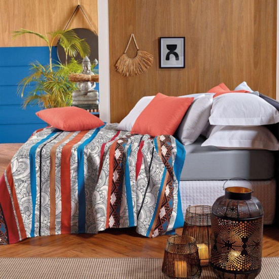 Colcha Solteiro Teka Allegro Folhas Arte Colcha Solteiro Teka Allegro Folhas Arte